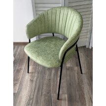 Стул ГЕММА, цвет RAIN 3 green, велюр / черный каркас М-City