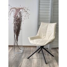 Стул ОСЛО Atmocfera 010 Бежевый / Orakul 160 Белый / Черный каркас M-City