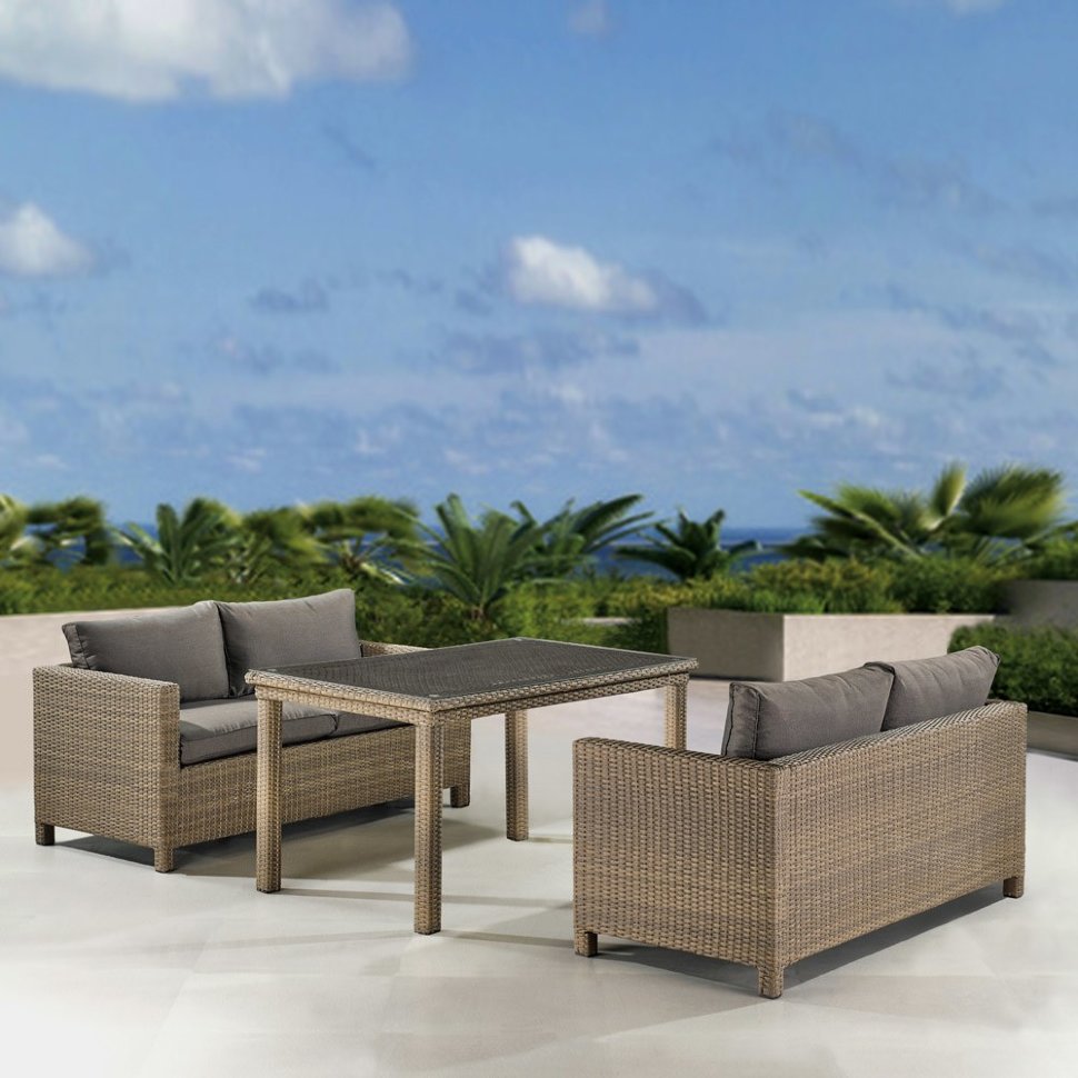 Комплект плетеной мебели T256B/S59B-W65 Light brown Комплект плетеной мебели T256B/S59B-W65 Light brown