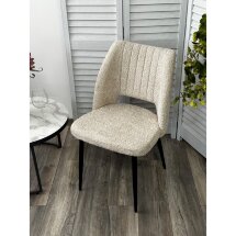 Стул LONDON UF998-04 бежевый, букле / черный каркас / Товарный знак DISAUR