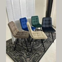 Стул CHILLI SQUARE BLUVEL-78 GREEN, велюр / черный каркас М-City