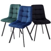Стул CHILLI SQUARE BLUVEL-78 GREEN, велюр / черный каркас М-City