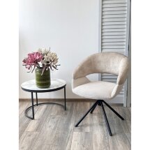 Стул EMBER 360 град. поворот. 7525-01 Бежевый, велюр/ ENJOY-100 Белый, ткань/ Черный, ®DISAUR