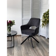 Стул GUARA 180 град. поворот. цвет серый RAVEN 18 / черный каркас, ®DISAUR
