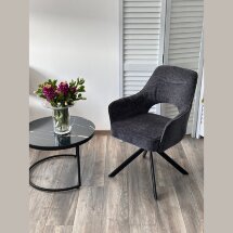 Стул GUARA 180 град. поворот. цвет серый RAVEN 18 / черный каркас, ®DISAUR