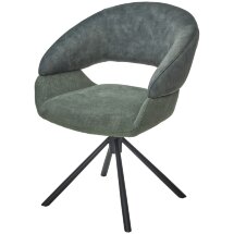 Стул EMBER 360 град. поворот. 7525-156 Зеленый, велюр/ ENJOY-355 Зеленый, ткань/ Черный, ®DISAUR