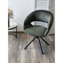 Стул EMBER 360 град. поворот. 7525-156 Зеленый, велюр/ ENJOY-355 Зеленый, ткань/ Черный, ®DISAUR
