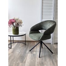 Стул EMBER 360 град. поворот. 7525-156 Зеленый, велюр/ ENJOY-355 Зеленый, ткань/ Черный, ®DISAUR