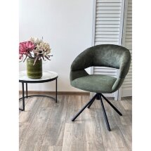 Стул EMBER 360 град. поворот. 7525-156 Зеленый, велюр/ ENJOY-355 Зеленый, ткань/ Черный, ®DISAUR