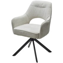 Стул GUARA 180 град. поворот. цвет бежево-белый RAVEN 22 / черный каркас, ®DISAUR