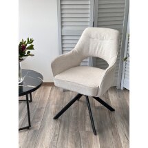 Стул GUARA 180 град. поворот. цвет бежево-белый RAVEN 22 / черный каркас, ®DISAUR