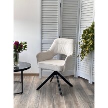 Стул GUARA 180 град. поворот. цвет бежево-белый RAVEN 22 / черный каркас, ®DISAUR