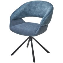 Стул EMBER 360 град. поворот. 7525-56 Синий, велюр/ ENJOY-315 Синий, ткань/ Черный, ®DISAUR