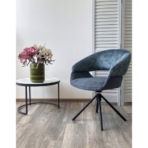 Стул EMBER 360 град. поворот. 7525-56 Синий, велюр/ ENJOY-315 Синий, ткань/ Черный, ®DISAUR