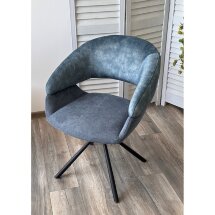 Стул EMBER 360 град. поворот. 7525-56 Синий, велюр/ ENJOY-315 Синий, ткань/ Черный, ®DISAUR