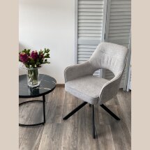 Стул GUARA 180 град. поворот. цвет серо-бежевый RAVEN 06 / черный каркас, ®DISAUR