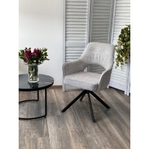 Стул GUARA 180 град. поворот. цвет серо-бежевый RAVEN 06 / черный каркас, ®DISAUR