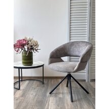 Стул EMBER 360 град. поворот. 7525-180 Серый, велюр/ ENJOY-451 Серый, ткань/ Черный, ®DISAUR