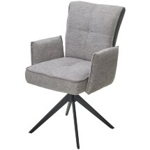 Стул PONCE 360 град. поворот. Brego-07 Серый, ткань/ XD841-16 Серый, букле/ Черный, ®DISAUR