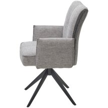 Стул PONCE 360 град. поворот. Brego-07 Серый, ткань/ XD841-16 Серый, букле/ Черный, ®DISAUR
