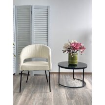 Стул SNUG 3018-01 белый, шенилл / черный каркас, ®DISAUR