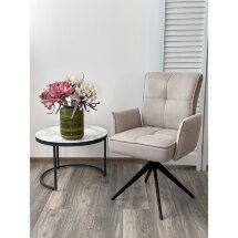 Стул PONCE 360 град. поворот. Brego-31 Бежевый, ткань/ XD841-06 Коричневый, букле/ Черный, ®DISAUR