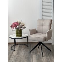Стул PONCE 360 град. поворот. Brego-31 Бежевый, ткань/ XD841-06 Коричневый, букле/ Черный, ®DISAUR