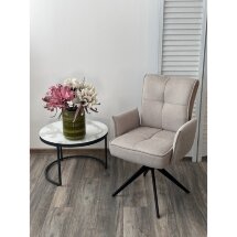 Стул PONCE 360 град. поворот. Brego-31 Бежевый, ткань/ XD841-06 Коричневый, букле/ Черный, ®DISAUR