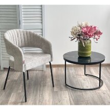 Стул SNUG 3018-03 светло-серый, шенилл / черный каркас, ®DISAUR