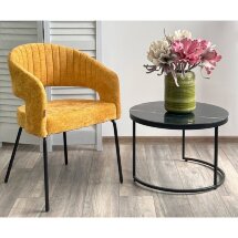 Стул SNUG 3018-08 горчичный, шенилл / черный каркас, ®DISAUR