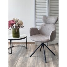 Стул VARDY 360 град.поворот. Brego-07 Серый, ткань/ 7525-180 Серый, велюр/Черный, ®DISAUR