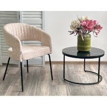 Стул SNUG 3018-10 бежевый, шенилл / черный каркас, ®DISAUR