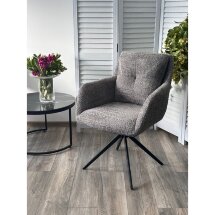 Стул MEADOW 360 град. поворот. Темно-серый XD841-16, букле / черный каркас, ®DISAUR