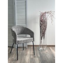 Стул SNUG 3018-17 серый, шенилл / черный каркас, ®DISAUR
