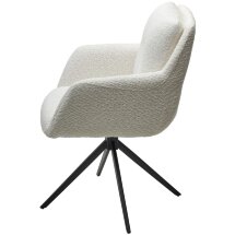 Стул MEADOW 360 град. поворот. Белый XD841-01, букле / черный каркас, ®DISAUR