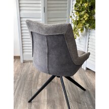 Стул OSKAR 360 град. поворот. KN01-03 Серый/ BZ1046-02 Темно-серый/ Черный, ®DISAUR