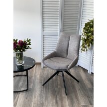 Стул OSKAR 360 град. поворот. KN01-03 Серый/ BZ1046-02 Темно-серый/ Черный, ®DISAUR