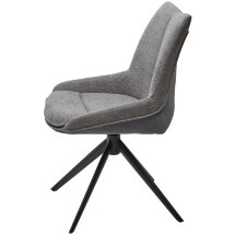 Стул OSKAR 360 град. поворот. KN01-03 Серый/ BZ1046-02 Темно-серый/ Черный, ®DISAUR